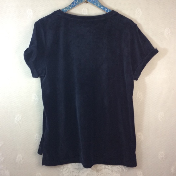 Marc New York Dark Navy Velvet Tee Shirt L - Picture 6 of 8